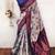 Grey neavy blue soft silk blend banarasi jacuard work designer party wear saree with unstitched blouse piece