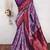 Lavender wine  soft silk blend banarasi jacuard work designer party wear saree with unstitched blouse piece