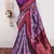 Lavender wine  soft silk blend banarasi jacuard work designer party wear saree with unstitched blouse piece
