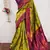 Lemon wine soft silk blend banarasi jacuard work designer party wear saree with unstitched blouse piece