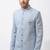 ice blue textured fabric groom sherwani with mandarin collar