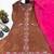 Elegant brown kurta palazzo set with pink dupatta