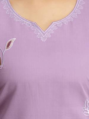 Light purple chanderi thread embroidery readymade suits 5