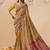 Mustard embroidered silk blend saree