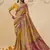 Mustard embroidered silk blend saree