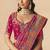Rani pink embroidered silk blend saree