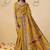 Mustard embroidered silk blend saree