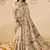 Cream embroidered silk blend saree