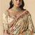 Cream embroidered silk blend saree