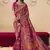 Rani pink embroidered silk blend saree