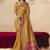 Mustard embroidered silk blend saree