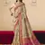 Cream embroidered silk blend saree