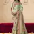 Aqua blue embroidered silk blend saree