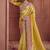 Yellow silk blend embroidered saree