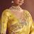 Yellow silk blend embroidered saree