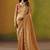 Peach embroidered silk blend saree