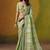 Sea green embroidered jacquard saree
