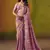 Onion Pink Embroidered Jacquard Saree With Stiched Blouse (size-38)