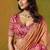 Rani pink & peach embroidered silk blend saree