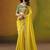 Yellow embroidered silk blend saree