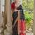 Black soft silk pochampally ikkat weaving saree with contrast blouse piece