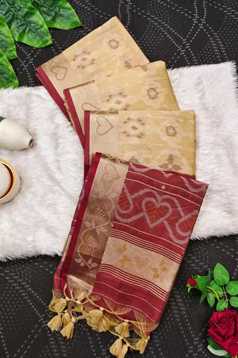 beige soft silk pochampally ikat saree