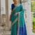 Blue soft silk pochampally ikkat weaving saree with contrast blouse piece