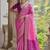 Pink soft silk pochampally ikkat weaving saree with contrast blouse piece
