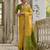 Yellow soft silk pochampally ikkat weaving saree with contrast blouse piece