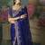 Fancy fabric embroidered saree in royal blue