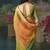 Fancy fabric embroidered saree in multicolor