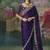 Fancy fabric embroidered saree in purple
