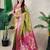 Green banarasi silk zari woven saree with contrast blouse piece