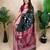 Green banarasi silk zari woven saree with contrast blouse piece