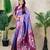 Lavender banarasi silk zari woven saree with contrast blouse piece