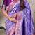 Lavender banarasi silk zari woven saree with contrast blouse piece