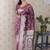 Mauve pink banarasi silk zari woven saree with matching blouse piece