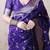 Violet banarasi silk zari woven saree with matching blouse piece