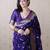 Violet banarasi silk zari woven saree with matching blouse piece