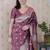 Mauve pink banarasi silk zari woven saree with matching blouse piece