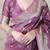Mauve pink banarasi silk zari woven saree with matching blouse piece
