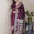 Wine banarasi silk zari woven saree with matching blouse piece