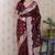 Maroon banarasi silk zari woven saree with matching blouse piece