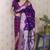 Purple banarasi silk zari woven saree with matching blouse piece