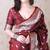 Maroon banarasi silk zari woven saree with matching blouse piece