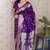 Purple banarasi silk zari woven saree with matching blouse piece