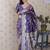Lavender banarasi silk zari woven saree with matching blouse piece