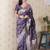Lavender banarasi silk zari woven saree with matching blouse piece