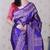 Violet banarasi silk leheriya zari woven saree with contrast blouse piece