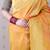 Mustard banarasi silk leheriya zari woven saree with contrast blouse piece